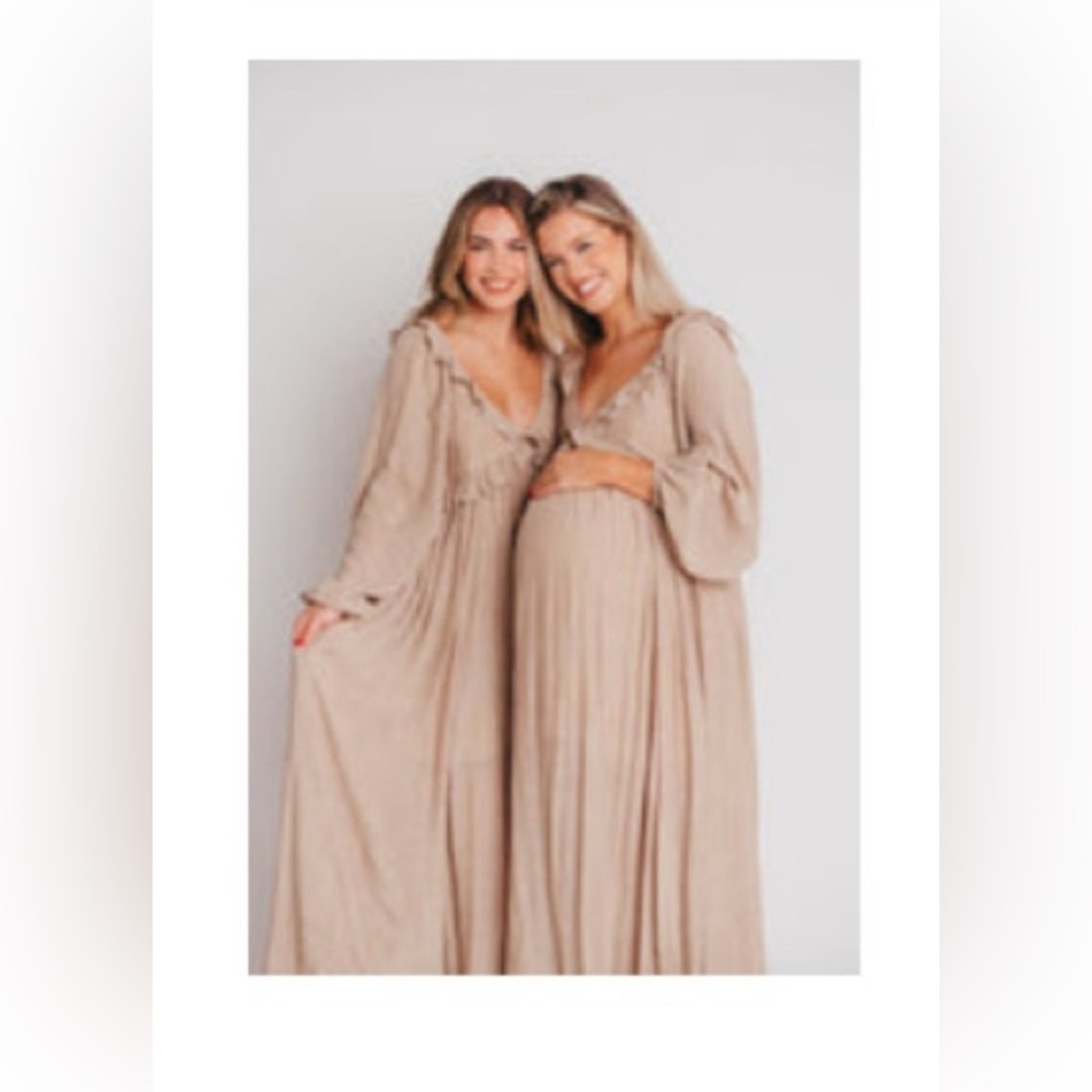 In Bloom Beige Maxi Dress